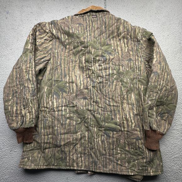 Vintage 80s Realtree Tree Camo Hunting Chore Coat Jacket Mens 2XL Corduroy Lined - Picture 13 of 14